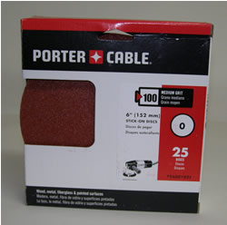 726001225 Porter Cable 6" PSA 120 Grit No Holes (25 Pack) 726001225